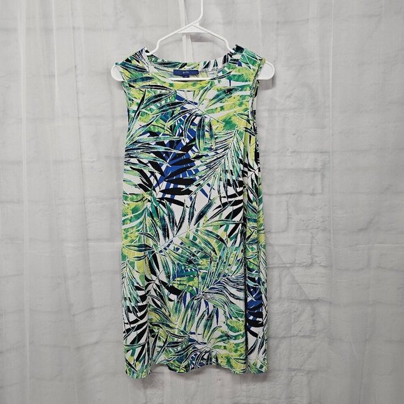 Apt. 9 Dress Green Blue Tropical Sleeveless Mini Beach Island Vacation M - Picture 8 of 12
